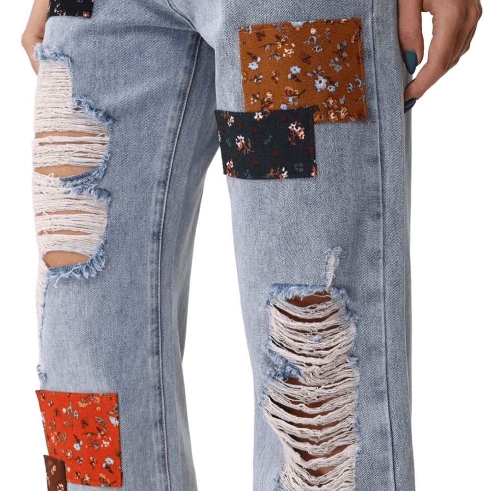 Cider Multicolor Patchwork Flare Jeans. Excellent… - image 1